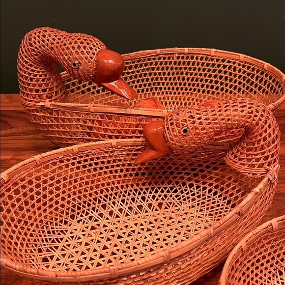 3 Handcrafted Woven Duck Baskets - Picture 8 of 11